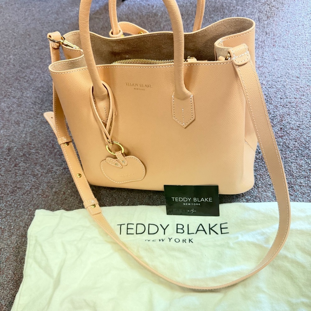 Teddy Blake New York Beige/Pink Leather Tote Bag